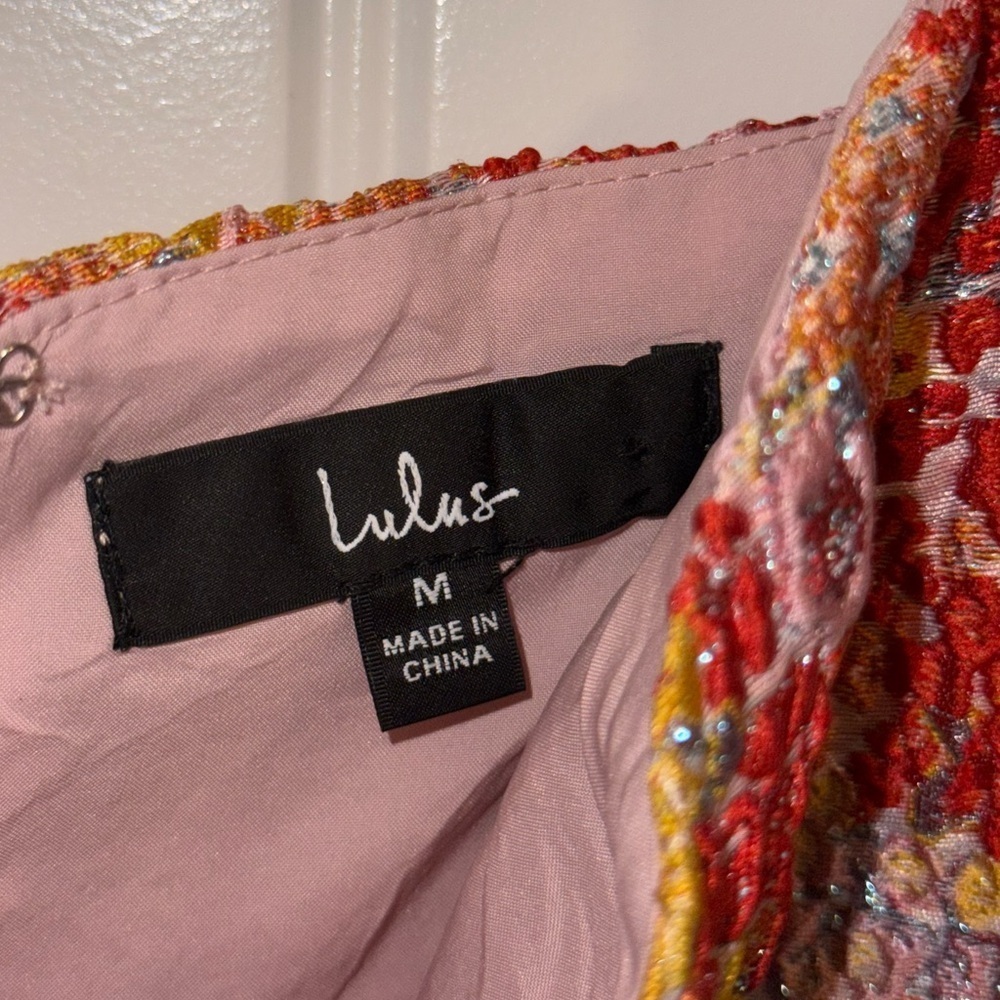 Pink and Orange Sheath Mini Dress with Sweetheart Neckline - Picture 10 of 16